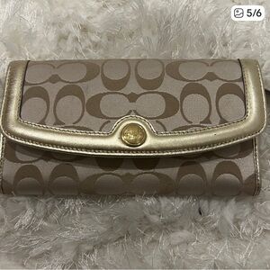Coach Tan and Gold Women's Wallet